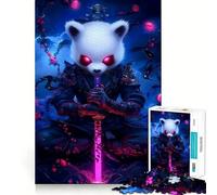 Rompecabezas de Animales Guerreros samurái Panda para Adultos, 1000 Piezas, fortalece la Memoria, Relajante, Divertido, de Calidad, Regalo para Festivales (38x52cm)