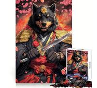 Rompecabezas de Animales Guerreros samurái Rottweiler de 1000 Piezas para Adultos Juguete Inteligente y Divertido Bordes Lisos Decoración de Pared (50x75cm)