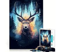 Rompecabezas de Animales,Naturaleza,Ciervos y Cosmos,1000 Piezas,Juego Interactivo para estimular el Pensamiento,Cierre Seguro,sin Piezas Sueltas,desafío Cerebral para el hogar (38x52cm)