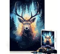 Rompecabezas de Animales, Naturaleza, Ciervos y Cosmos de 1000 Piezas para Adolescentes Entrenamiento Mental Fácil de Usar Diseño Elegante (38x52cm)