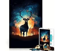 Rompecabezas de Animales,Naturaleza,Ciervos y Cosmos para Adultos,1000 Piezas,Juego para estimular la Mente,tamaño Uniforme,Piezas precisas,Ideal para Viajar, ejercitar la Mente
