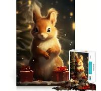 Rompecabezas de Animales navideños con Ardillas, 1000 Piezas para Adultos, Juguete para ejercitar la Mente, Alivio del estrés, diseño Elegante para armar, Regalo 38x26cm