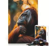 Rompecabezas de Animales Orangután al Atardecer, 1000 Piezas, para Adolescentes, Juguete de razonamiento y Habilidad, Tiempo de Serenidad, Corte preciso, Regalo increíble (38x52cm)
