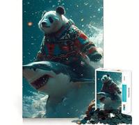 Rompecabezas de Animales Oso Panda para Adultos, 1000 Piezas, Rompecabezas Mental, Juego Lento, Disfruta del Montaje de imágenes, (38x26cm)