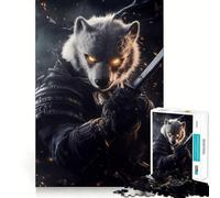 Rompecabezas de Animales Oso Polar Guerrero Samurai para Adultos, 1000 Piezas, lógica Clara, Juguete, pasatiempo Tranquilo, Corte Perfecto, Regalo Elegante (50x75cm)