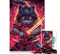 Rompecabezas de Animales: Perro Schnauzer Miniatura samurái con Katana, 1000 Piezas, para Adultos, para Mejorar la Memoria, aliviar la ansiedad, diseño artístico para armar, Regalo (50x75cm)
