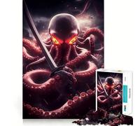 Rompecabezas de Animales Pulpo samurái, 1000 Piezas, Juguete para desarrollar la Mente, Juego Relajante, Pieza de colección de Arte de Corte preciso (38x26cm)