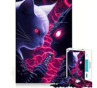 Rompecabezas de Animales Samurai Devon Rex Cat Showdown para Adolescentes, 1000 Piezas, diseño Relajante y Divertido, Ideal para Decorar Paredes (38x52cm)