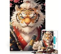 Rompecabezas de Animales Tigre Samurai de 1000 Piezas para Adolescentes Juguete para ejercitar la Mente Divertido diseño para armar 38x52cm