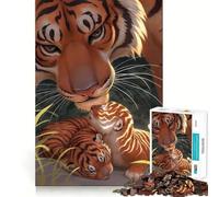 Rompecabezas de Animales Tigres, difícil, para Adultos, 1000 Piezas, Recuerdo, Mejora, Suave, Relajante, Corte Claro, 38x26cm