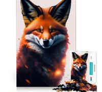 Rompecabezas de Animales Zorro Rojo para Adultos 1000 Piezas Juego de concentración Mental Corte de precisión Bordes Suaves Desafío Divertido para Pasar el Tiempo (38x52cm)