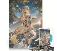 Rompecabezas de Anime Angel in Forest Landscape de 1000 Piezas Juego de Habilidad Mental Ajuste Estable Sin Piezas Sueltas Un pasatiempo Agradable para Fines de Semana Largos (38x26cm)
