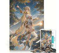 Rompecabezas de Anime Angel in Forest Landscape para Adultos,1000 Piezas,Juego de Memoria,Ajuste Firme,Montaje Seguro,Juego de construcción de Conexiones significativas (38x52cm)