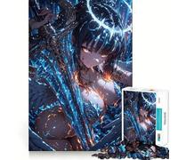 Rompecabezas de Anime Angel Warrior with Sword de 1000 Piezas Juego de concentración Mental Corte de precisión Bordes Lisos Actividad Absorbente para Noches tranquilas (50x75cm)