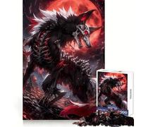 Rompecabezas de Anime Blood Moon Wolf de 1000 Piezas para Adolescentes, Ideal para Practicar la lógica, divertirse en Silencio y con Bordes limpios Regalo Festivo (50x75cm)