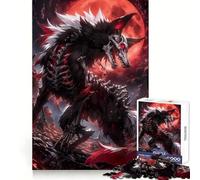 Rompecabezas de Anime Blood Moon Wolf de 1000 Piezas para Adultos Regalos para Adultos Diversión, Entretenimiento y pasatiempo Relajante Bordes precisos Regalo Memorable (38x52cm)