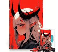 Rompecabezas de Anime Chica Demonio 1000 Piezas Diversión para Aumentar la Concentración Corte Láser para un Encaje Actividad para Compartir con Seres Queridos (38x52cm)