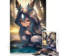 Rompecabezas de Anime Chica druida en el Bosque de 1000 Piezas para Adultos Estimula la Memoria cognitiva Escape Tranquilo Corte preciso Regalo de Temporada (50x75cm)