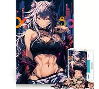 Rompecabezas de Anime City Girl Hanabi de 1000 Piezas,Juego cognitivo Divertido,Troquelado de Alta precisión, aliviar el estrés (50x75cm)