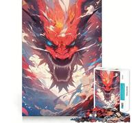 Rompecabezas de Anime Colorido de dragón neón para Adolescentes, 1000 Piezas, Juguete de lógica Mental, Alivio de la ansiedad, Corte Firme, Regalo de cumpleaños (38x26cm)