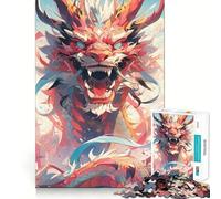 Rompecabezas de Anime Coloridos de dragón neón para Adolescentes, 1000 Piezas, Juguete para ejercitar el Cerebro, Imagen Relajante y acogedora, Sorpresa cálida (38x26cm)