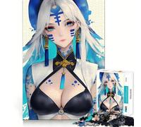 Rompecabezas de Anime con Chicas de Tatuajes Azules,1000 Piezas,para Adolescentes,Ideal para Entrenar la Memoria,divertirse,Limpiar y conectar sin Problemas,y Relajarse en Grupo en Interiores