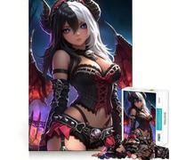 Rompecabezas de Anime con diseño de Chica Diablo,1000 Piezas,para Adolescentes,para estimular la Mente,Divertido,sin Espacios,Ajuste, Entretenimiento cautivador para Interiores acogedores