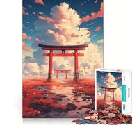 Rompecabezas de Anime con diseño de Puerta Torii, 1000 Piezas, para Adolescentes Juguete para ejercitar la Mente Divertido diseño para armar Regalo Elegante 50x75cm