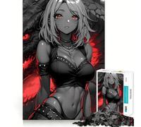 Rompecabezas de Anime con Forma de Chica y dragón,1000 Piezas,Juguete para desarrollar la Capacidad cognitiva,Superficie Lisa y sin Rebabas,Actividad Relajante para Grupos en Interiores (38x52cm)