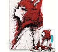 Rompecabezas de Anime con ilustración de una Zorra roja para Adolescentes, 1000 Piezas, colección de Arte con Corte nítido, para Relajarse y calmar (50x75cm)