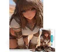 Rompecabezas de Anime con Orejas de Gato y temática del Desierto para Adolescentes,1000 Piezas,Divertido y Estimulante,con componentes Resistentes y de Corte Limpio Actividad conmovedora