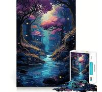 Rompecabezas de Anime con temática de Bosque y río para Adultos,1000 Piezas,Juego de Memoria Cerebral,Corte Fino,Acabado Premium,una Forma entretenida de Pasar el Tiempo Libre (38x26cm)