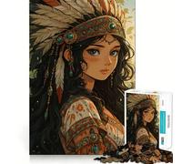 Rompecabezas de Anime con temática de Chicas nativas Americanas para Adultos, 1000 Piezas, Juguete para ejercitar la Mente, diversión en Interiores, Corte de precisión, Regalo navideño (38x52cm)