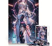 Rompecabezas de Anime CyberGirl Neon Dream de 1000 Piezas para Adultos Ideal para Practicar la lógica y divertirse Bordes limpios (38x52cm)