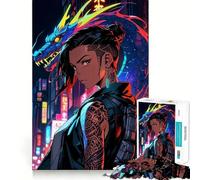 Rompecabezas de Anime Cyberpunk con Chicas para Adultos,1000 Piezas,Juego para estimular la Mente,tamaño Uniforme,Piezas precisas,Ideal para Viajar, ejercitar la Mente (50x75cm)