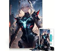 Rompecabezas de Anime Cyberpunk con Chicas para Adultos,1000 Piezas,Juego para estimular la Mente,tamaño Uniforme,Piezas precisas,Ideal para Viajar, ejercitar la Mente (38x26cm)