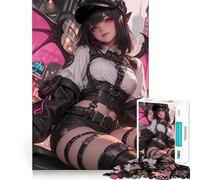 Rompecabezas de Anime Cyberpunk con diseño de ángel,1000 Piezas,Juguete Creativo,componentes Resistentes y de Corte Limpio,Ideal para Viajar, ejercitar la Mente (38x26cm)