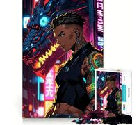Rompecabezas de Anime Cyberpunk con temática de Chico cíborg para Adolescentes,1000 Piezas,diversión Estimulante,componentes Resistentes y de Corte Limpio,Actividad para Compartir con los niños