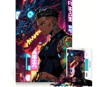 Rompecabezas de Anime Cyberpunk con temática de Chico cíborg para Adolescentes,1000 Piezas,Mejora la Capacidad Mental,Juego de tamaño Uniforme,Piezas precisas,Actividad Nocturna Divertida