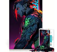 Rompecabezas de Anime Cyberpunk con un Chico cíborg para Adultos,1000 Piezas,Juego para ejercitar la Mente,Corte de precisión,Bordes Suaves,desafío Divertido para Pasar el Tiempo (38x26cm)
