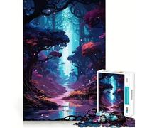 Rompecabezas de Anime de 1000 Piezas con diseño de río en el Bosque Oscuro para Adultos Desarrolla la Memoria y es Divertido Troquelado de Alta precisión Fácil de Aprender Ideal para Disfrutar