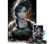 Rompecabezas de Anime de 1000 Piezas con temática de Mujer Soldado Juego cognitivo Divertido con componentes Resistentes y de Corte Limpio Momento Tranquilo para ejercitar la Mente en casa (50x75cm)