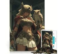 Rompecabezas de Anime de Atenea con búho y Espada,1000 Piezas,para Adolescentes Diversión para estimular la Mente Manualidad de Corte de Alta precisión Actividad Relajante para desconectar (50x75cm)