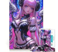 Rompecabezas de Anime de Chica ángel Demonio de 1000 Piezas Juego Que estimula el Cerebro Ajuste Espacios Entretenimiento Acogedor para Interiores para Todos (50x75cm)