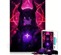 Rompecabezas de Anime de Chica Demonio de 1000 Piezas Juego de concentración Mental Corte de precisión Bordes Lisos Actividad Absorbente para Noches tranquilas (38x52cm)