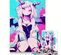 Rompecabezas de Anime de Chica Demonio de 1000 Piezas para Adolescentes Juego Que estimula el Cerebro Encaja Perfectamente sin Huecos Actividad Relajante para Grupos en Interiores (38x26cm)