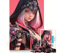 Rompecabezas de Anime de Chica guerrera Waifu Gaming,1000 Piezas,Entrenamiento Mental,Divertido,de Corte Limpio,componentes Resistentes,Entretenimiento cautivador para Interiores acogedores (38x52cm)