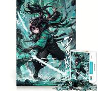 Rompecabezas de Anime de Chica Ninja Cyberpunk para Adultos,1000 Piezas,Juego de Memoria Cerebral,Cortado con láser para un Ajuste Perfecto, aliviar el estrés (38x26cm)