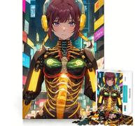 Rompecabezas de Anime de Chicas cibernéticas Adolescentes de 1000 Piezas,Juego de Memoria Mental,Cierre Seguro,sin Piezas Sueltas,Juego de ingenio Ideal para Viajar (50x75cm)