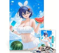Rompecabezas de Anime de Chicas en la Playa,1000 Piezas para Adolescentes,Ideal para Entrenar la Memoria,divertirse,Limpiar y conectar sin Problemas,y Relajarse en Grupo en Interiores (50x75cm)